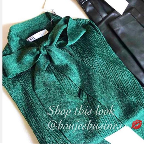 ZARA BNWT Metallic Thread Tied Sweater - Picture 3 of 8